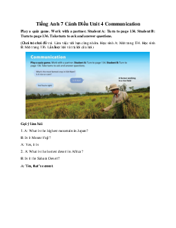 Tiếng Anh 7 Cánh Diều Unit 4 Communication