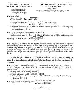 Đề thi thử Toán vào 10 lần 2 năm 2024 – 2025 trường THCS Quỳnh Xuân – Nghệ An