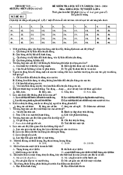 Đề thi học kì 1 môn Khoa học tự nhiên 6 năm 2023 - 2024 sách Cánh diều | Đề 5
