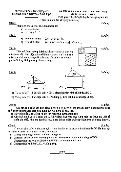 Đề thi HK1 Toán 8 năm 2020 – 2021 phòng GD&ĐT Quận 5 – TP HCM