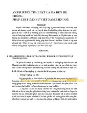 Tiểu luận Ảnh hưởng của Luật La Mã đến hệ thống pháp luật dân sự Việt Nam hiện nay môn Luật La Mã | Trường Đại học Luật Hà Nội