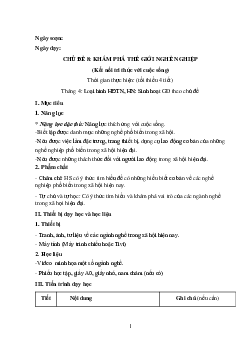 Giáo án Hoạt động trải nghiệm 8 Chủ đề 8: Khám phá thế giới nghề nghiệp | Kết nối tri thức