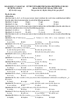 Giải chi tiết đề minh họa Tiếng Anh 2023 thi tốt nghiệp THPT