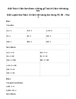 Giải Toán 3: Em làm được những gì? | Chân trời sáng tạo