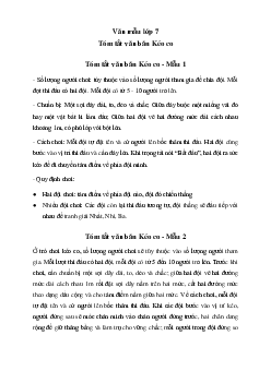 Tóm tắt văn bản Kéo co (2 mẫu) | Văn mẫu lớp 7 Chân trời sáng tạo