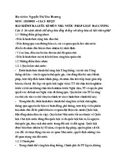 Bài kiểm tra giữa kì môn Nhà nước Pháp luật đại cương