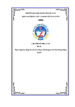 Báo cáo chuyên đề thực tập Bất động sản đề tài: Thực trạng huy động vốn của các công ty bất động sản trên thị trường chứng khoán