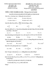 Đề giữa học kỳ 1 Toán 11 năm 2025 – 2026 trường THPT Phan Đình Phùng – Hà Nội