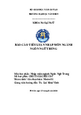 Tiểu luận môn Nhập môn ngành Ngôn ngữ Trung Quốc - Trường Đại học Văn Hiến.