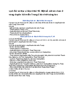 Lịch Sử và Địa Lí lớp 4 Bài 16: Một số nét văn hoá ở vùng duyên hải miền Trung | Chân trời sáng tạo