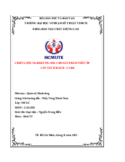 Chiến lược marketing mix cho sản phẩm nước ép cần tây