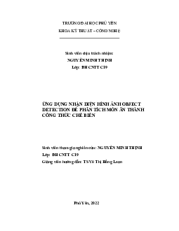 Báo cáo nghiên cứu: Ứng dụng nhận diện hình ảnh OBJECT DETECTION