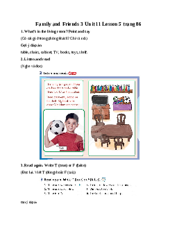 Family and Friends 3 Unit 11 There is a doll on the rug Lesson 5 trang 86