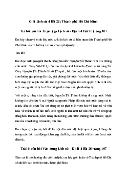 Giải Lịch sử Địa lí lớp 4 Bài 26: Thành phố Hồ Chí Minh | Chân trời sáng tạo