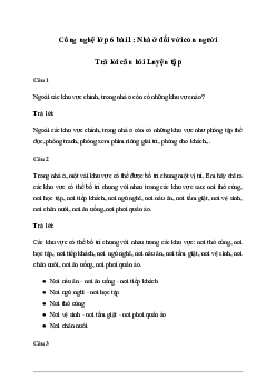 Giải Công nghệ 6 Bài 1: Nhà ở đối với con người - Chân Trời Sáng Tạo