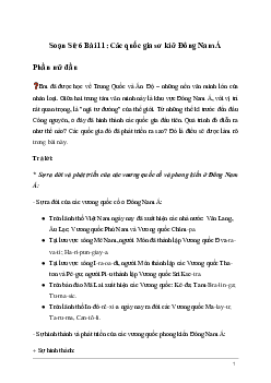 Giải Lịch sử 6 Bài 11: Các quốc gia sơ kì ở Đông Nam Á | Kết nối tri thức
