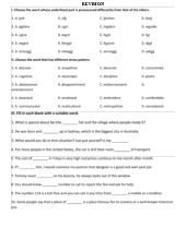 Test Revision Notes Môn Tiếng anh cơ bản | Đại học Thái Bình Dương