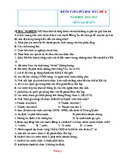 TOP 4 Bộ Đề Ôn Tập Giữa Học Kỳ 1 Lịch Sử 9 Năm 2022-2023 (Có Lời Giải)