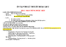 Ôn tập thi lý thuyết dược liệu | Đại học Nguyễn Tất Thành