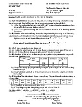 Đề thi xác xuất thống kê 2017-2018 | Học viện Nông nghiệp Việt Nam