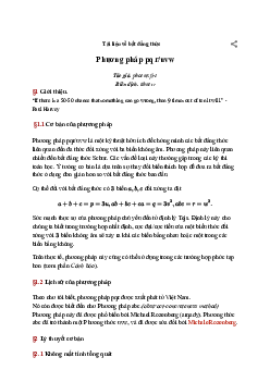 Phương Pháp Pqr/Uvw - Tài Liệu Bất Đẳng Thức