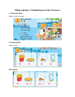 Tiếng Anh lớp 1 Global Success Unit 5 Lesson 2 | Global Success