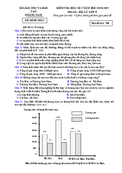Đề thi HK 1 môn Địa Lí lớp 12 tỉnh Quảng Nam 2018-2019 (có đáp án)