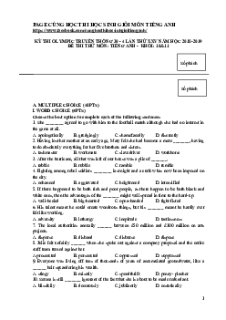 KỲ THI OLYMPIC TRUYỀN THỐNG 30 - 4 LẦN THỨ XXV NĂM HỌC 2018-2019 đề thi thử môn Tiếng Anh