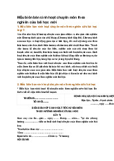 Mẫu biên bản sinh hoạt chuyên môn theo nghiên cứu bài học mới