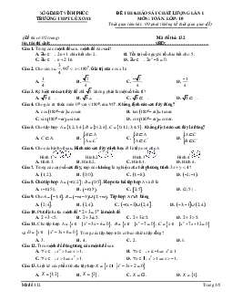 Đề khảo sát Toán 10 lần 1 năm 2022 – 2023 trường THPT Lê Xoay – Vĩnh Phúc