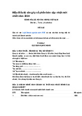 Mẫu điều lệ công ty cổ phần bản cập nhật mới nhất năm 2024