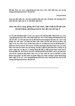 Văn mẫu 8 | Suy nghĩ về câu danh ngôn Ước mơ và hi vọng giống như loài chim