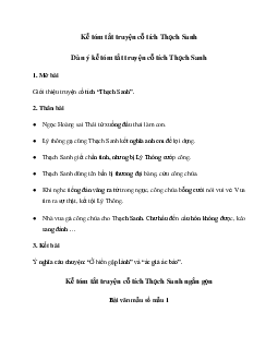 Văn mẫu lớp 6: Kể tóm tắt truyện cổ tích Thạch Sanh (Dàn ý + 18 mẫu) | Cánh diều