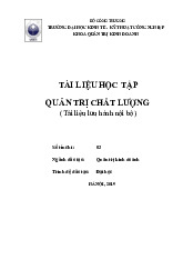 Tài Liệu Học Tập Quản Trị Chất Lượng | Đại học Kinh tế kỹ thuật công nghiệp