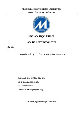 Đồ án học phần an toàn thông tin | Môn tin học đại cương