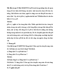 Giải Khoa học tự nhiên 8 bài 10: Thang pH | Cánh diều