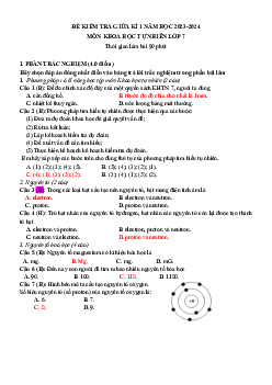 Đề thi giữa học kì 1 môn Khoa học tự nhiên 7 năm 2023 - 2024 sách CTST - Đề 1