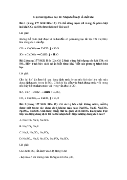 Giải bài tập Hóa học 12 bài 41: Nhận biết một số chất khí