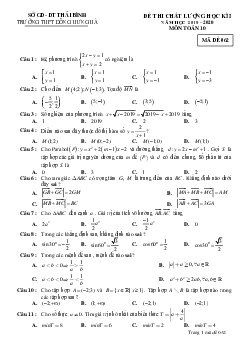 Đề thi học kì 1 Toán 10 năm 2019 – 2020 trường Đông Hưng Hà – Thái Bình