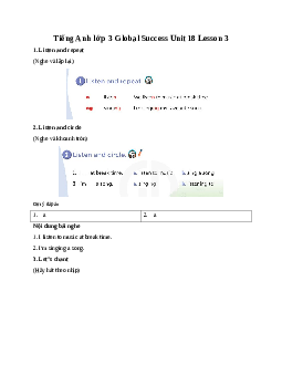 Tiếng Anh lớp 3 Global Success Unit 18 Lesson 3