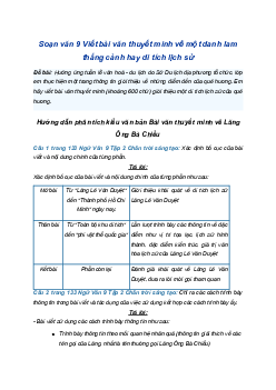 Soạn bài Viết bài văn thuyết minh về một danh lam thắng cảnh hay di tích lịch sử | SGK Ngữ Văn 9 Chân trời sáng tạo (Tập 2)