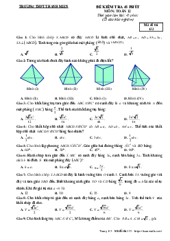 Đề kiểm tra 45 phút Hình học 12 chương 1 trường Thanh Miện – Hải Dương