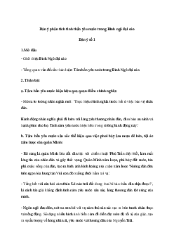 Phân tích tinh thần yêu nước trong Bình Ngô đại cáo (2 Dàn ý + 8 mẫu) | Văn mẫu lớp 10 kết Nối Tri Thức