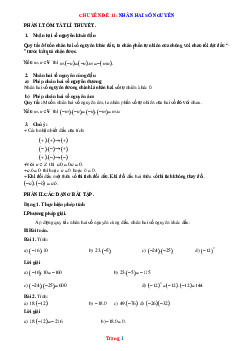 Chuyên đề phép nhân số nguyên Toán 6 (có lời giải chi tiết)