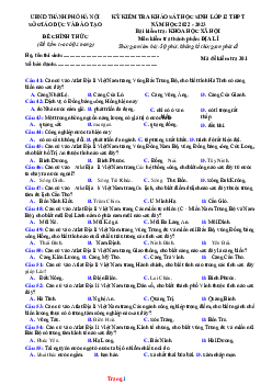Đề thi thử THPT Quốc gia năm 2023 môn Địa Lí của Sở GD&ĐT Hà Nội (có đáp án)