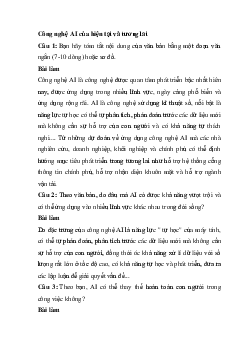 Soạn bài Công nghệ AI của hiện tại và tương lai | Ngữ văn 11 Chân trời sáng tạo