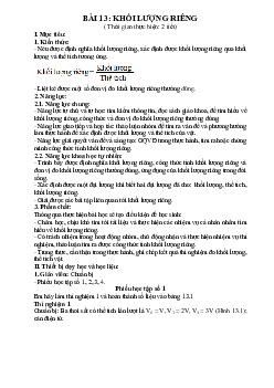 Giáo án Khoa học tự nhiên 8 Bài 13: Khối lượng riêng | Kết nối tri thức