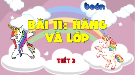 Giáo án điện tử Toán 4 bài 11 Cánh diều: Hàng và lớp