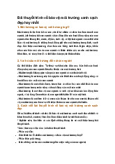 Bài thuyết trình về bảo vệ môi trường xanh sạch đẹp hay nhất