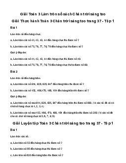 Giải Toán 3: Làm tròn số | Chân trời sáng tạo